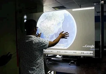 Xintai Touch ! (1.524 m*1 m.) skaidrų holografinis filmas 100 colių dydžio atbulinės Projekcijos kino ekrane susitikimas
