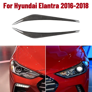 2VNT Anglies Pluošto Automobilių Žibintų Antakių Vokų Apdaila Padengti Lipdukai Hyundai Elantra 2016-2018