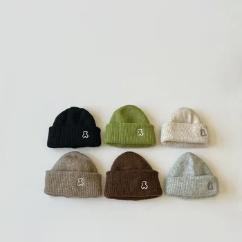 2021 karšto pardavimo vaikų rudens ir žiemos naujas vilnonis šalčio kepurę ins korėjos megzti skrybėlę ir berniukams, ir mergaitėms 48-52cm