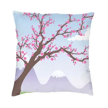 Cherry Blossom Treescape Šiuolaikinės Mesti Pagalvių Užvalkalus Miegamojo Puošmena Japonija Sakura Gėlių Sofos Pagalvėlių Atveju