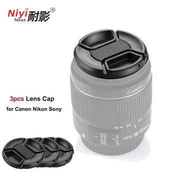 3pcs Objektyvo Dangtelis Canon Nikon Sony 40.5/43/46/49/52/55/58/62/67/72/77/82mm Priedai Kamera Priekyje Raštas Padengti No Logo
