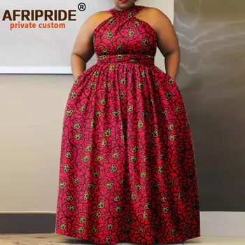 Afrikos Moterų One-piece Suknelė Patogus Atsitiktinis Palaidų Rankovių Apynasrio Ankara raštuoto Audinio Suknelė A2225126