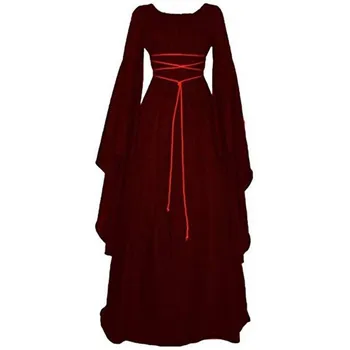 Viduramžių Airijos Per Raudona Suknelė Viktorijos Retro Suknelė Cosplay Kostiumas