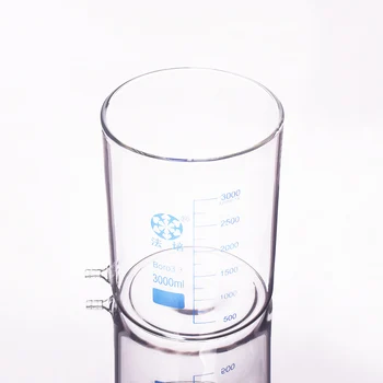 FAPEI Stiklinę mažai forma su Apatinio vamzdelio,Be vandens,Talpa 3000mL,Stiklinę su kanalėliai,Laboratorinė stiklinė