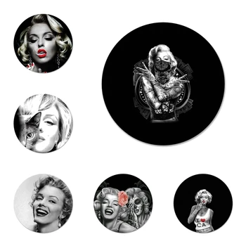 Mados Marilyn Monroe Piktogramos Smeigtukai Ženklelis Apdailos Sagės Metalo Emblemos Kuprinė Apdailos 58mm