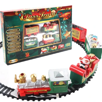 Kalėdų Elektrinio Traukinio Rinkinys Vaikams Geležinkelio Traukinių sąstatų Baterijos Santa Claus Traukinio Šalies Namų Kalėdų Medžio Apdaila
