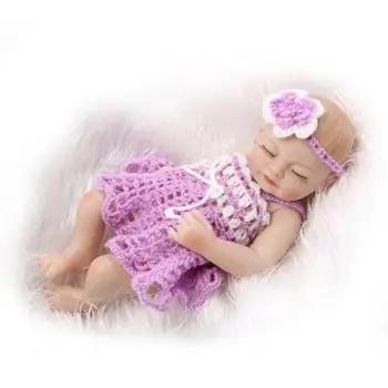Kaip Gyvas Reborn Baby Doll, Violetinis Megztinis Žavinga Tikroviška Bamblys Bonecas Mergina Minkšto Silikono Naujagimiai, Vaikai Partneris Kalėdos Dovanas