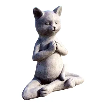 Katė Budos Meditacijos Katė Statula, Sodas, Lauko Skulptūros Dekoro Skulptūros Namų Puošyba, Statulėlės Dovana 2023 Namų Kieme #25