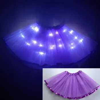 2020 naujųjų metų Šviesos diodų (LED) Mergina Vaikų Drabužių Tutu Sijonas Princesė Šalies Tutus Tiulio Pettiskirt Vaikų Baleto Šokių Kalėdų violetinė