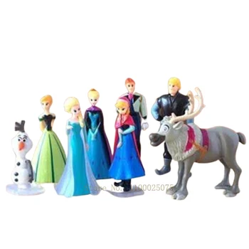 8pcs/set Disney Užšaldyti Elsa princesė 6.5 cm Lėlės Veiksmų Skaičius, Laikysena Anime Apdailos Vaikas Dovanos Statulėlės Žaislas