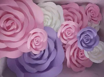 Dirbtinės Gėlės Dideli popieriaus gėlių dekoracija popierinės gėlės gatavo produkto rožinė roll iki hem rose