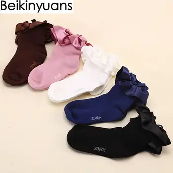 Vaikai medvilnės kojinės nėrinių merginos Princesė kūdikių bateliai kojinės Pietų Korėja nėrinių drugelis Princesė kojinės trumpas mados