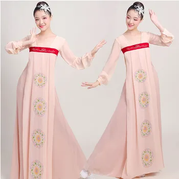 Pasakų Hanfu vasaros suknelė kasdien tobulinimo cosplay festivalis kostiumas korėjiečių šokių drabužiai Ponios Derliaus Gėlių Šifono Suknelė