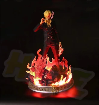 Anime One Piece Vinsmoke Sanji Pav Statula 38cm Su LED Šviesos Dėžutės