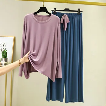 Pavasarį, Rudenį, Pižamos Modalinis ilgomis Rankovėmis Ponios Pižama Komplektas Šortai 2020 Naują Atsitiktinis Sleepwear Homewear Kostiumas Pijama