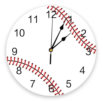 Beisbolo Sporto Raudona Balta Kūrybos Sieninis Laikrodis Namų Biuro Apdailos Svetainė, Miegamasis, Vaikų Kambarys Kabinti Žiūrėti
