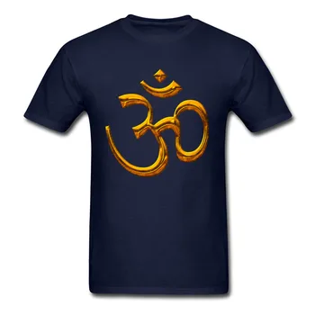Budizmo, Induizmo Religijos Aukso Om Print T-Shirt Vyrų Mados Vasaros Medvilnės O-Kaklo trumpomis Rankovėmis Marškinėliai Naujas Dydis S-3XL