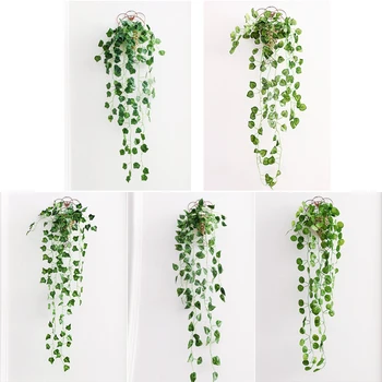 90cm Dirbtinės Žaliosios Krapų Sienos Kabo Šilko Gėlių Ivy Rotango Namų Puošybai Žaliųjų Vynuogių Krapų Begonia Saldžiųjų Bulvių Arbūzas