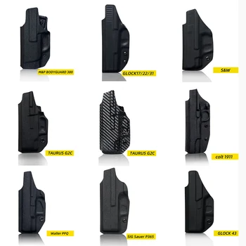 Kydex Dėklas Skirtas Jautis G2c TH9 S&W Glock 17/22/31/43 Sig P365 Colt 1911 Ginklų Dėklai IWB 9x19mm Pistoletas Dėklas Paslėptas Atlikti