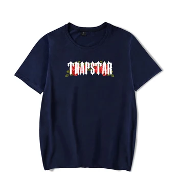 Trapstar Print T-shirt Vasaros T-marškinėliai Vyrams, Moterims Casaul Drabužių Tees vatos Pagaliukai 035