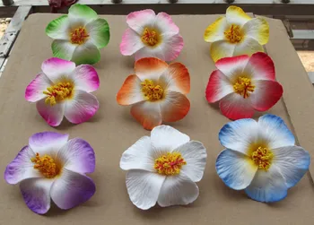 HappyKiss 60pcsfree laivybos mišrios spalvos Putų Havajų gėlių Hibiscus Flower nuotakos plaukų įrašą 9cm jums pasirinkti, gėlių papuošalai