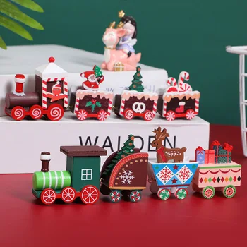 Kalėdų Mediniai Mažų Traukinį Reikmenys, Prekybos Centras, Parduotuvė Langų Darbalaukio Papuošalų Kūrybos Kalėdų Dovanos Vaikams