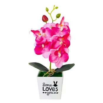 Dirbtinių Drugelių Orchidėja Bonsai Netikrą Gėlių Puodą su Namų Baldai, Apdaila, Dirbtinės Gėlės Netikrą Drugelių Orchidėja