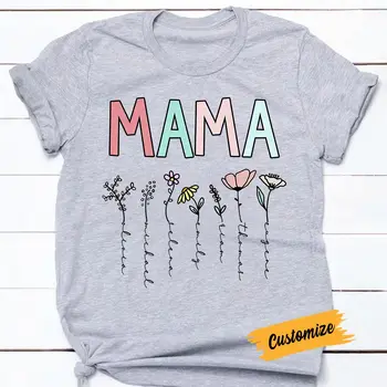 Mama, Močiutė, Gėlių Marškinėliai Moliūgų Marškinėliai Mados Tee Marškinėliai Marškinėlius Moterims Aukštos Kokybės Medvilnės