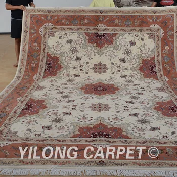 Yilong 9'x12' rytų vilnos, šilko kilimų parduoti išskirtinį vilnos ir šilko mišinys kilimas (1384)