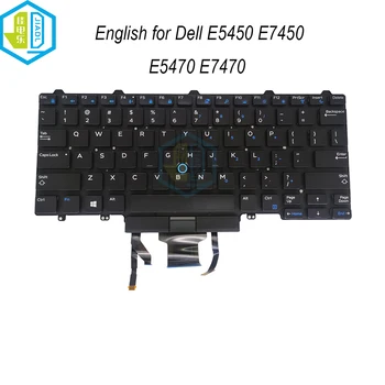 06NK3R JAV anglų klaviatūra su foniniu apšvietimu, skirtą Dell Latitude E5450 E5470 E7450 E7470 6NK3R QWERTY nešiojamojo kompiuterio trackpoint klaviatūros šviesos