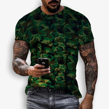 Geometrinis digital 3D spausdinimo marškinėliai vyriški trumparankoviai marškinėliai mados plius dydis jaunimo tendencija užuojauta vasaros