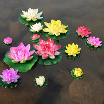 Nemokamas Pristatymas 10CM Dirbtinio Šilko Gėlių Modeliavimas Lotus Plūduriuojantis Vandens Lelija Tvenkinys Namų, Sodo Žuvų Bakas Baseinas Dekoro 50pcs