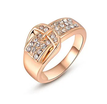Mados Žiedai aukso, madingi papuošalai ,vestuvių dovana, Austrijos kristalų Aplinkos Micro-Įdėta Papuošalai