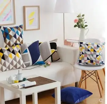 geometrinis siuvinėta pagalvėlė padengti užvalkalas dekoratyvinis sofa juosmens pagalvę padengti už nugaros pagalvėlės