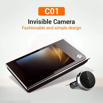Karšto C01 3.5 Colių Skaitmeninis LCD 120 Laipsnių Akutė Viewer Foto Vaizdo Stebėjimo Elektroninių Cat Eye Kamera Doorbell Fotoaparatas