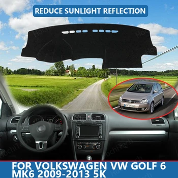 Dešinėje pusėje Didelis Poliesterio Pluošto Anti-UV Automobilio prietaisų Skydelio Dangtelį Kilimėlis Volkswagen VW Golf 6 MK6 (2009-2013 M.) 5K Dangtis