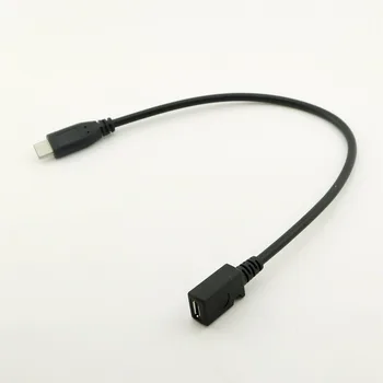 1pcs USB 3.1 C Tipo Vyrų Prijungti prie Mikro USB 2.0 B Female Jack Duomenų Adapterio Kabelis, skirtas Macbook Mobilusis Telefonas