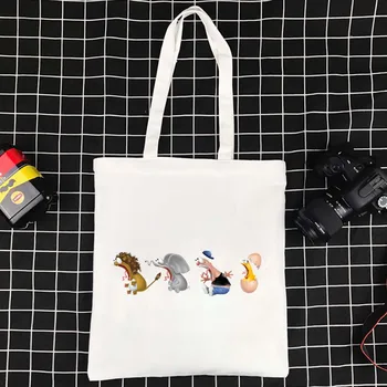 Moterys, Pirkinių Krepšiai, Sulankstomas Rankinėje Animacinių filmų Modelio Pečių Maišą Daugkartinio naudojimo ekologišką Didelės Talpos Nešti Paketinių Shopper Pack