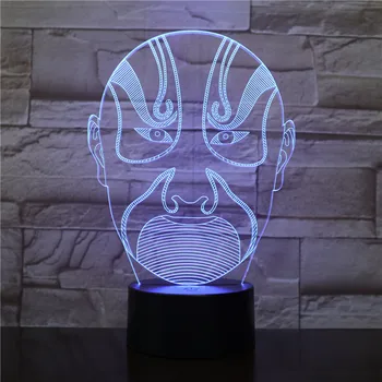 Operos Facebook 3D Naktį Šviesos Vizija LED 7 Spalvų Keitimas USB Miegamojo Lovos Naktį šviesa, Kūdikis Kūrybos Stalo Lempa 2308