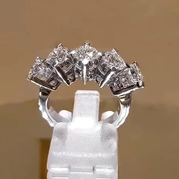 AAA Turas CZ Stone Dizaino Moterų Žiedai Prabangūs Papuošalai Vestuvės Dovanų Karšto Pardavimo Puikus Sidabro Spalvos Žiedai Šalis