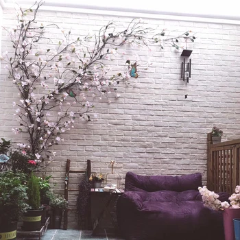 Dirbtinis magnolia Gėlių, Vynuogių Girliandą Vainikas Netikrą Medžio Šaką Sienų Dekoras Dirbtinė Orchidėja, Plastikiniai Augalai Namuose vestuvių Dekoras