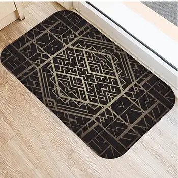 Neslystantis Vonios kilimėlis Suede geometrinis Spausdinti Vonios kambarys, virtuvė bedroon grindų kilimėlis Namo Įėjimo Kilimėlių vaikai maldos kilimėlis 40*60cm DD256