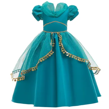 2021 Naujos Merginos Princesė Undinėlė Cosplay Ju Siūlų Ilga Suknelė 2-10Years Vaikų Šalis Kostiumas Boutique China Siuvinėjimo, Drabužių