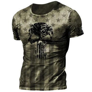 2022 m. Vasarą Naujas Vyrų Derliaus Mirties Print T Shirts Vyrų Mados Prarasti Plius Dydis Amerikos T Shirts
