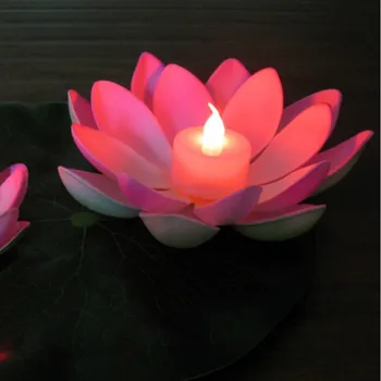 Dirbtinis LED Žvakė Plūduriuojantis Lotoso Gėlė Su Spalvinga Pasikeitė dega Gimtadienio, Vestuvių Dekoracijos Prekių Ornamen