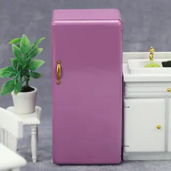 Mini Šaldytuvas Naujovė Patraukli Realus Lėlių Scenos Modeliavimas Šaldytuvas Lėlių Šaldytuvas